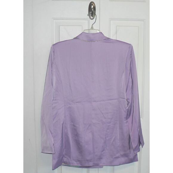 Johnny Wujek Women's Embossed Suit Jacket Blazer in Lillac Breeze Medium $199 - Picture 3 of 5